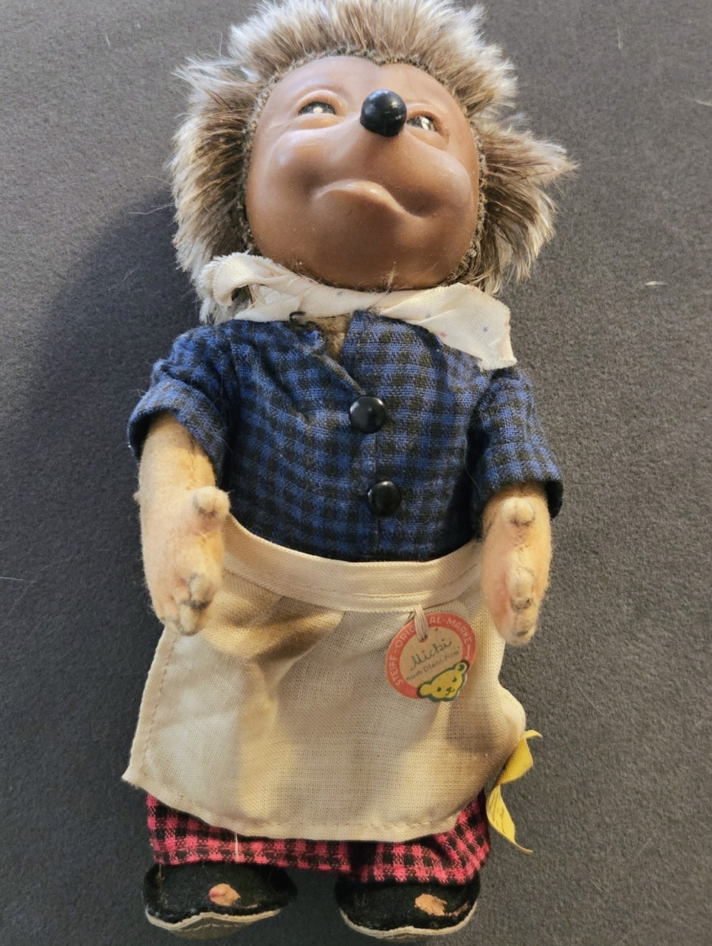 Vintage Steiff Micki Hedgehog 7" tall